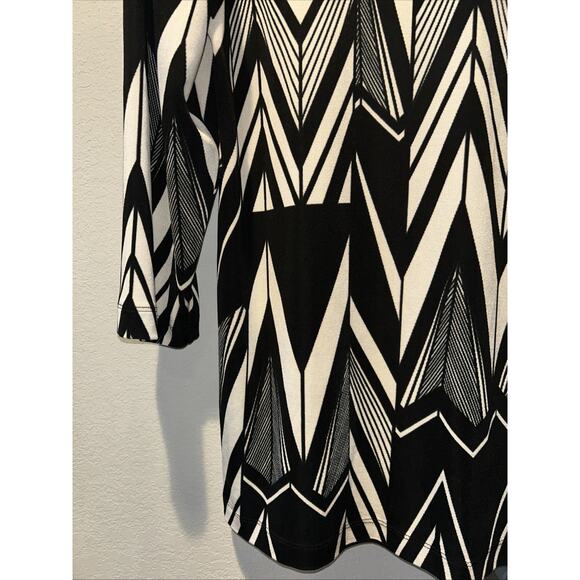 NWT Chicos Travelers Sz L Deco Pull Over Blouse 3/4 Sleeve Easy Wear Boho Whimsy - Picture 5 of 11